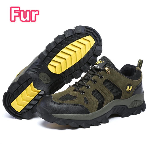 Outdoor Men Women Hiking Shoes Fashion Winter Warm Fur Trail Running