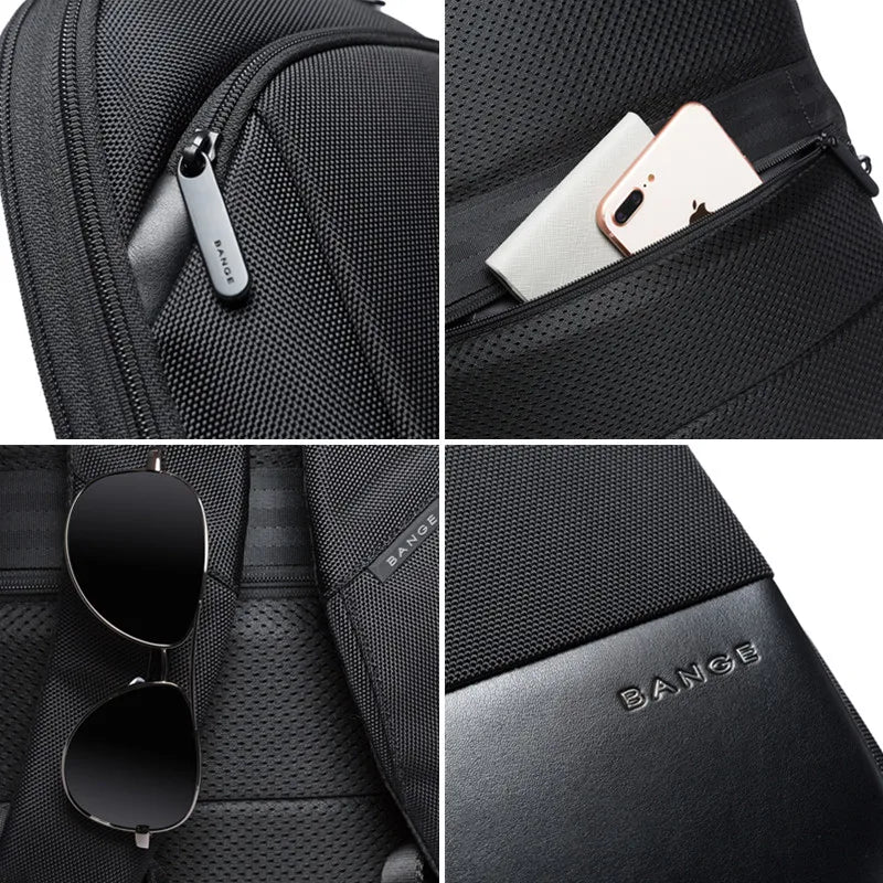 BANGE Slim Men Business Expandable Waterproof 15.6" Laptop Backpack