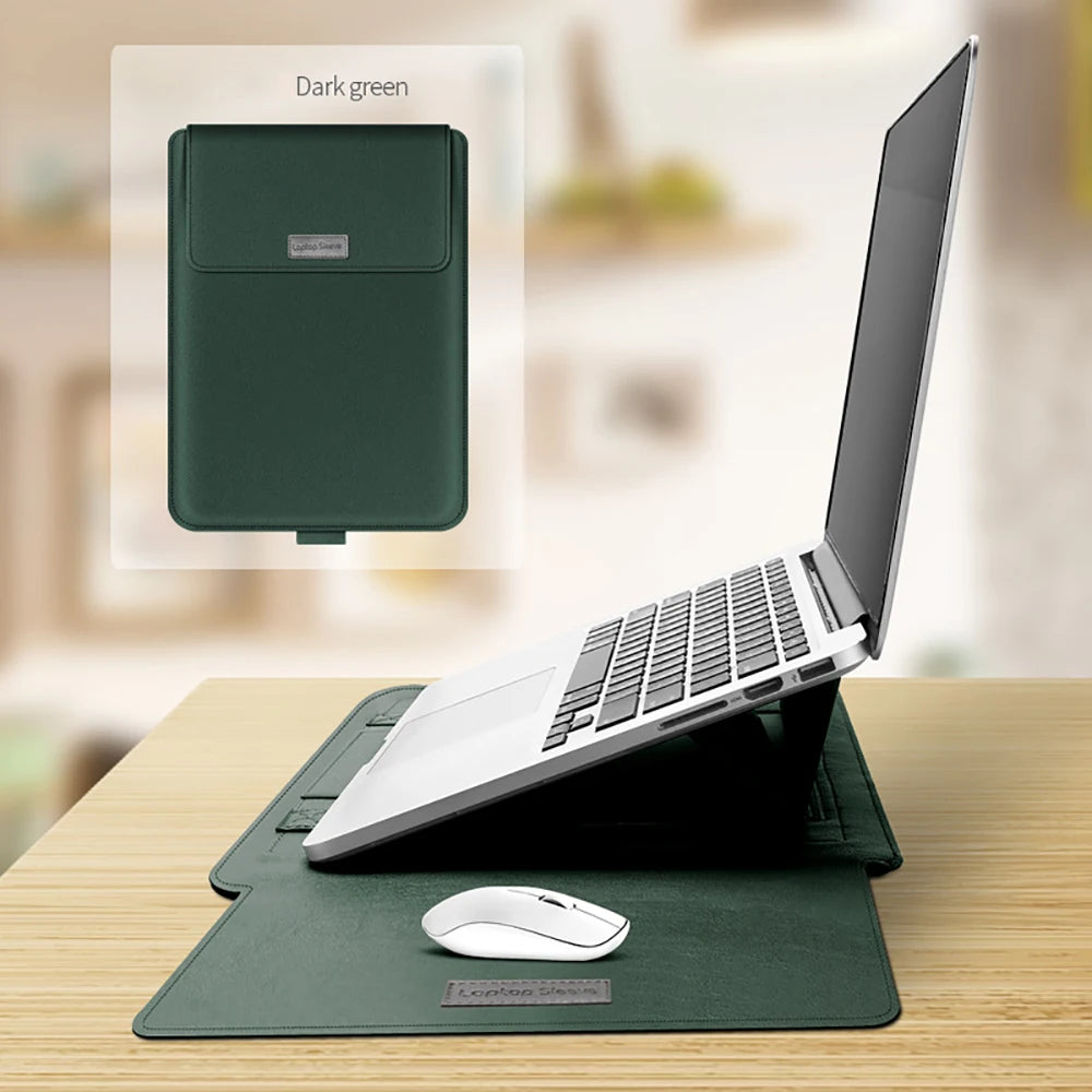 PU Stand Cover For Macbook Pro 16 Case 2023 M3 Laptop Sleeve For