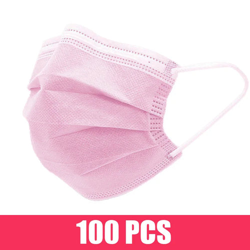 10/50/100/200PCS Disposable Mask Earloop Pink Bule Black White Mouth