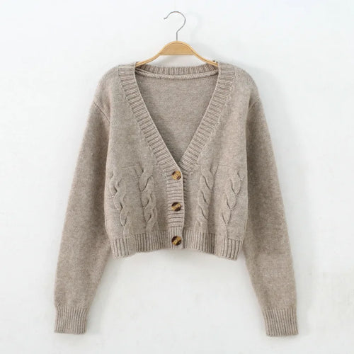 Short style high-waisted slim plastic sweater women 2023 spring new