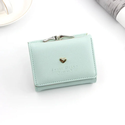 Small Women Wallet loving heart Short Women's Wallet Card Holder Girls