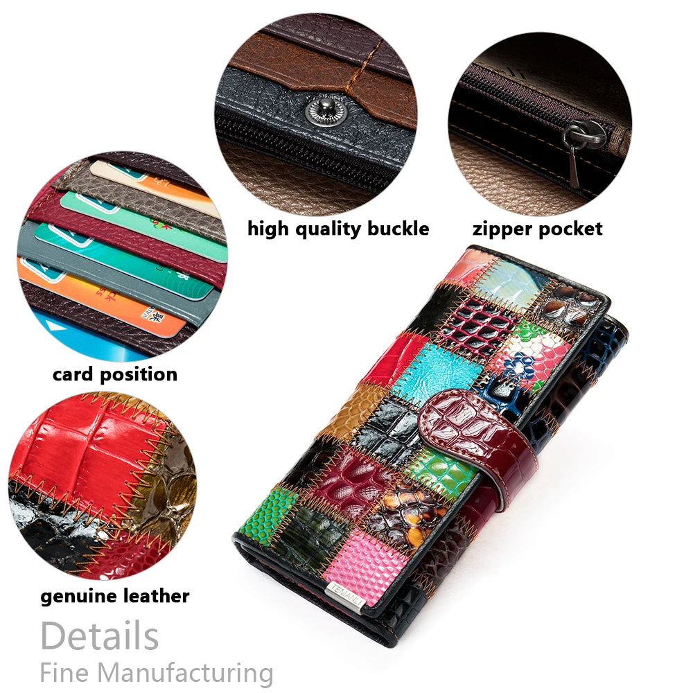 WESTAL Women's Purse Leather Wallet for Women Boho Purses Coins and