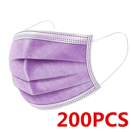 10/50/100/200PCS Disposable Mask Earloop Pink Bule Black White Mouth