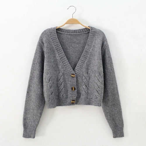 Short style high-waisted slim plastic sweater women 2023 spring new