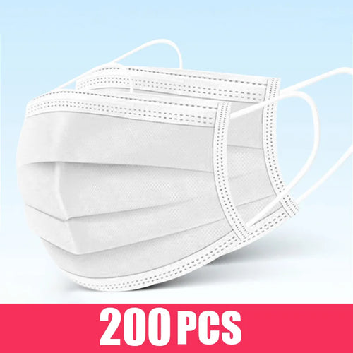 10/50/100/200PCS Disposable Mask Earloop Pink Bule Black White Mouth