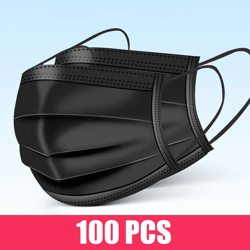 10/50/100/200PCS Disposable Mask Earloop Pink Bule Black White Mouth