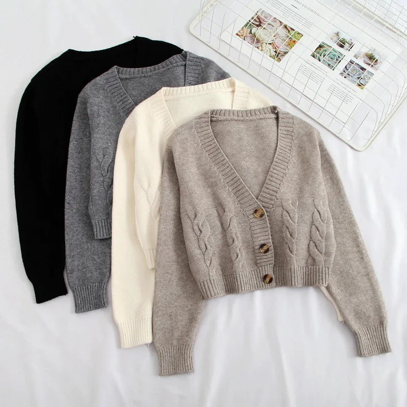 Short style high-waisted slim plastic sweater women 2023 spring new
