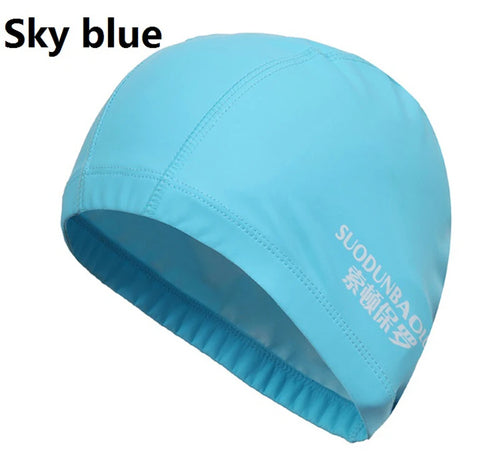 Waterproof PU Fabric Swim Cap Swimming Pool Accessories Water Sport