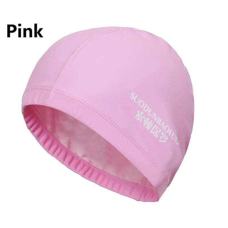 Waterproof PU Fabric Swim Cap Swimming Pool Accessories Water Sport