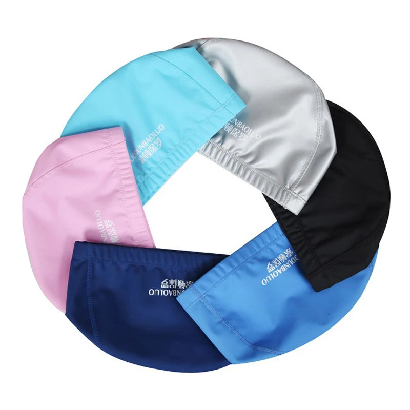 Waterproof PU Fabric Swim Cap Swimming Pool Accessories Water Sport