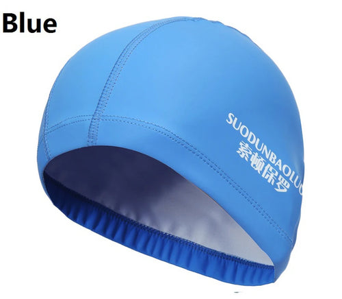 Waterproof PU Fabric Swim Cap Swimming Pool Accessories Water Sport