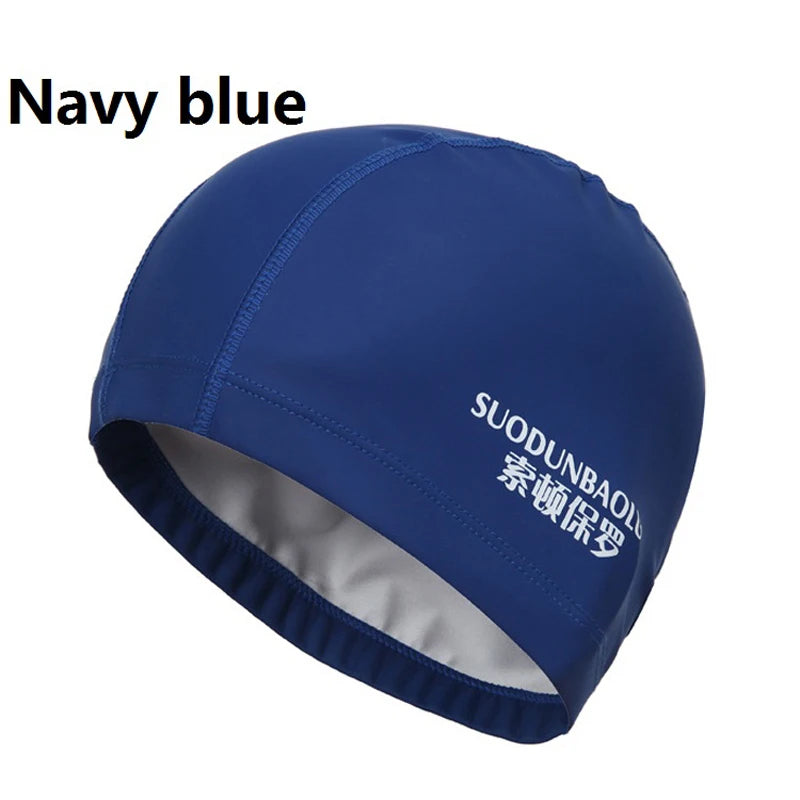 Waterproof PU Fabric Swim Cap Swimming Pool Accessories Water Sport