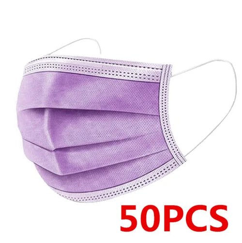 10/50/100/200PCS Disposable Mask Earloop Pink Bule Black White Mouth