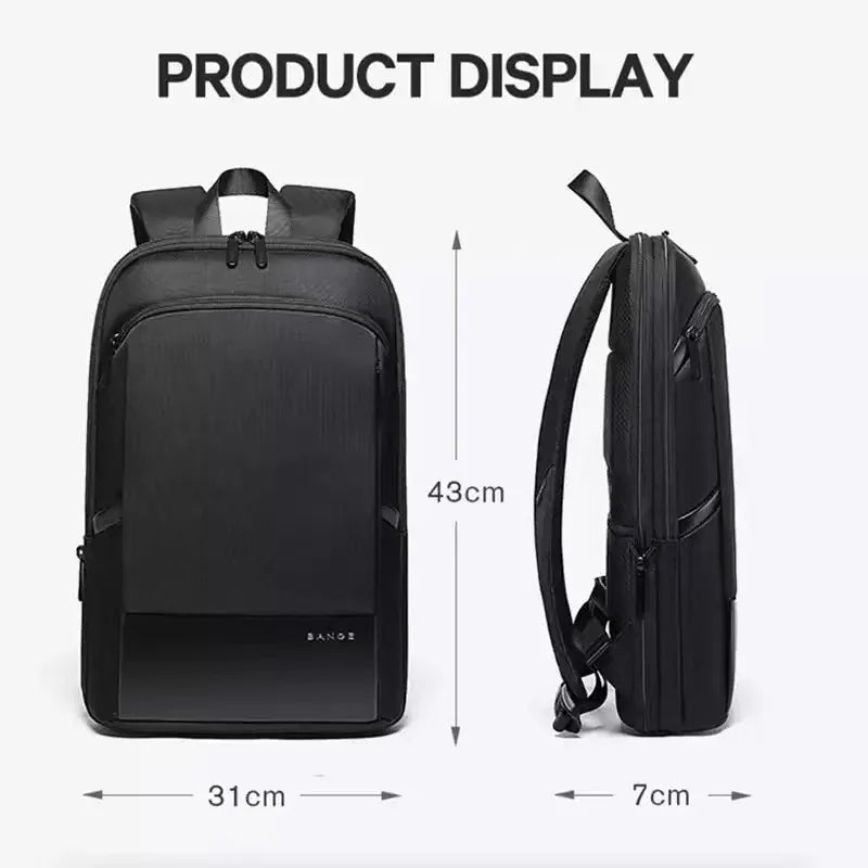 BANGE Slim Men Business Expandable Waterproof 15.6" Laptop Backpack