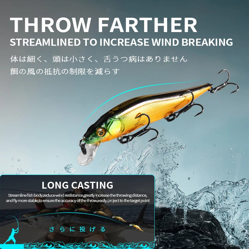BEARKING 9.8cm 10g SP dive 2.1m professional Minnow Wobbler fishing