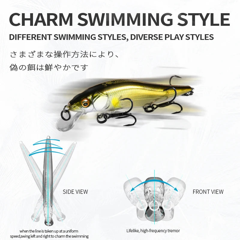 BEARKING 9.8cm 10g SP dive 2.1m professional Minnow Wobbler fishing