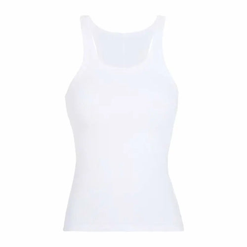 Solid Color Basic Ribbed Knitted Tank Top Women Summer Vintage