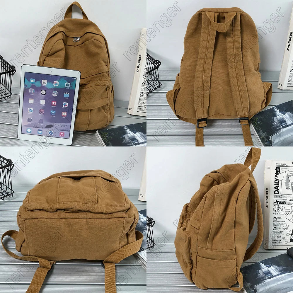 Girl Fabric School Bag New Fashion College Student Vintage Women