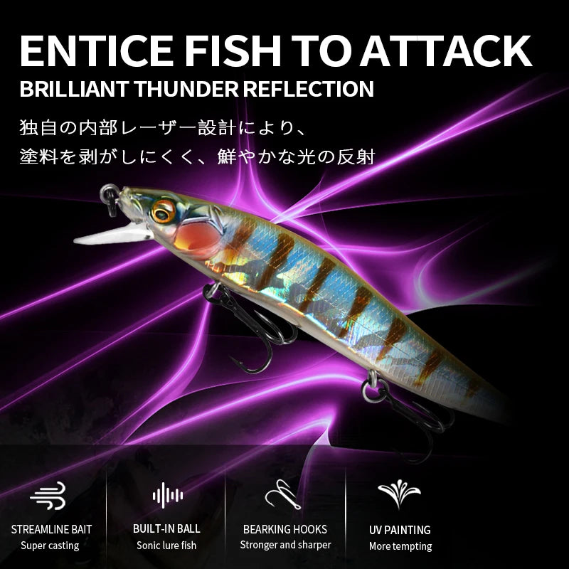 BEARKING 9.8cm 10g SP dive 2.1m professional Minnow Wobbler fishing