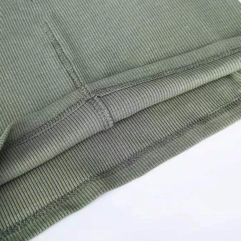 Solid Color Basic Ribbed Knitted Tank Top Women Summer Vintage