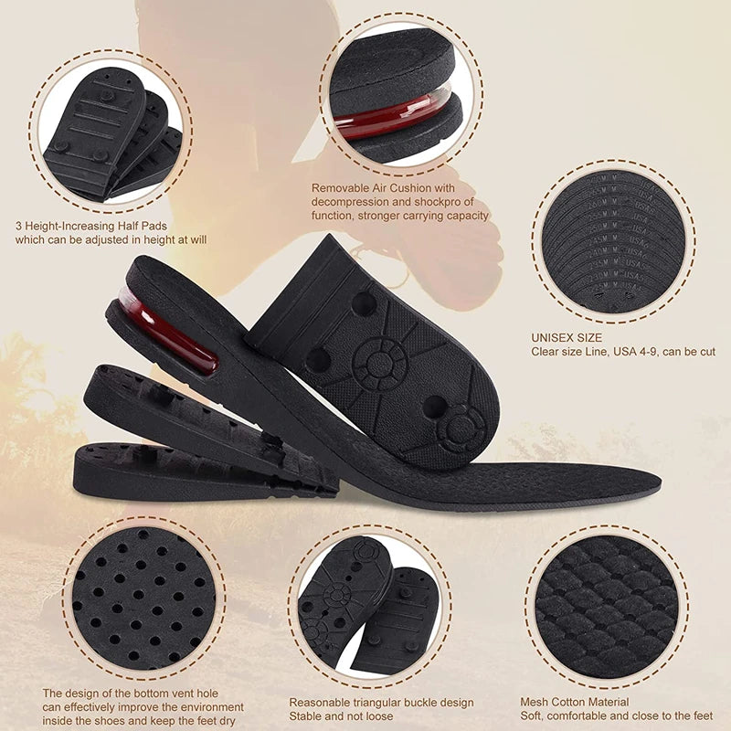 New Invisible Increase Height Insole Foot Pad Heightening Cushion Lift