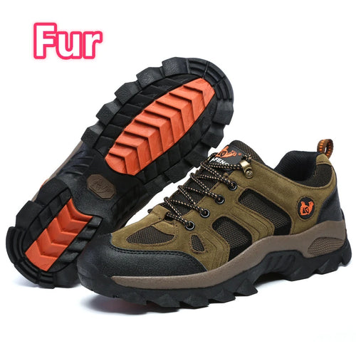 Outdoor Men Women Hiking Shoes Fashion Winter Warm Fur Trail Running