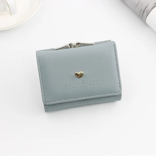 Small Women Wallet loving heart Short Women's Wallet Card Holder Girls