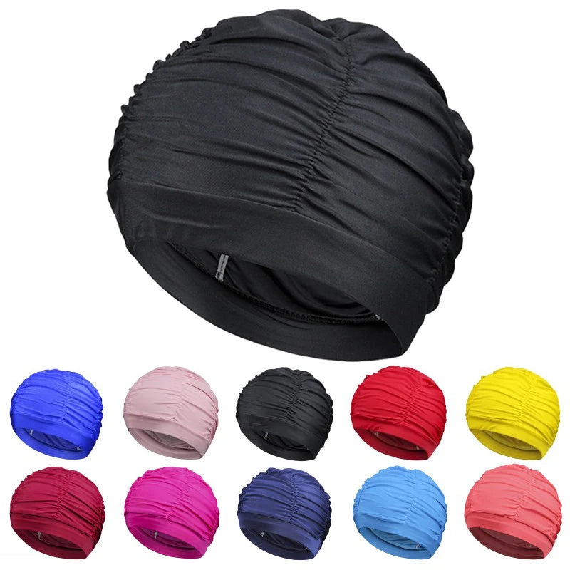 New Solid Color Long Hair Women Men Swim Pool Seaside Water Sports