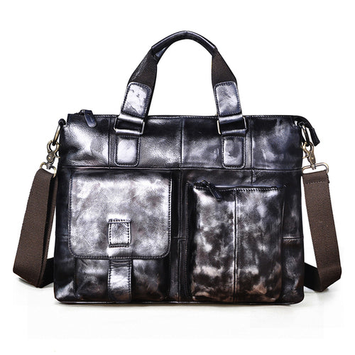 Men Real Leather Antique Design Travel Business Executive Briefcase