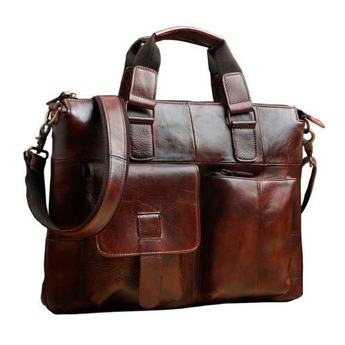 Men Real Leather Antique Design Travel Business Executive Briefcase