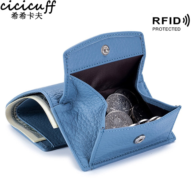 Women's Genuine Leather Mini Wallet | Women's Cowhide Leather Wallet -