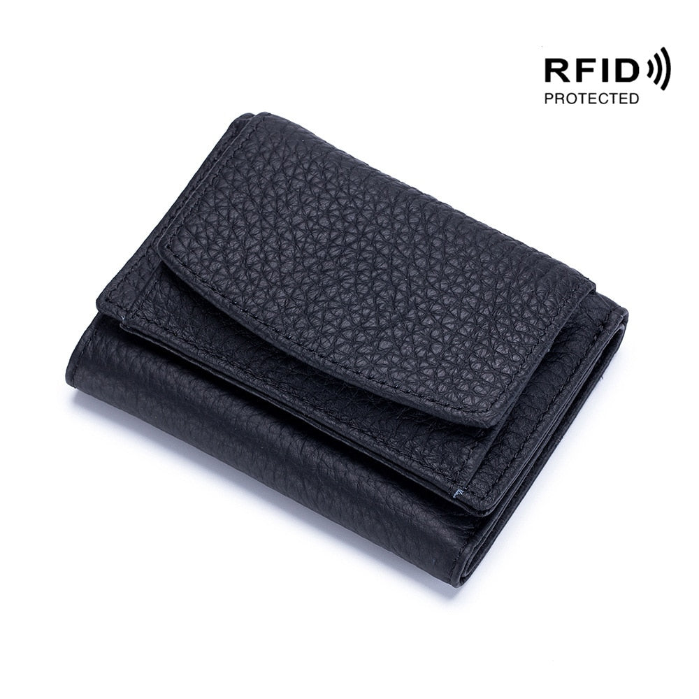 Women's Genuine Leather Mini Wallet | Women's Cowhide Leather Wallet -