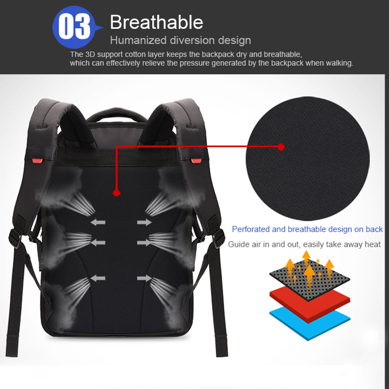 OIWAS School Bags 14 Inch Laptop Backpacks Waterproof Nylon 29L Casual