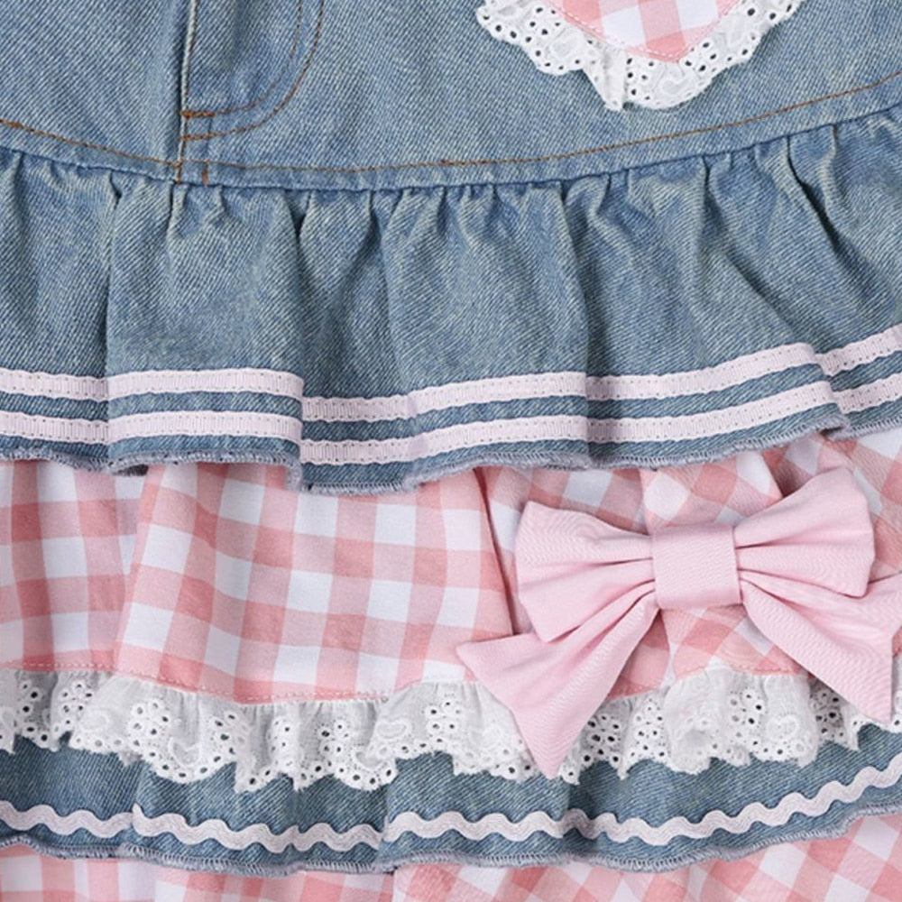 Preppy Style Lolita Kawaii Skirts Japanese Sweet Mini Women Harajuku