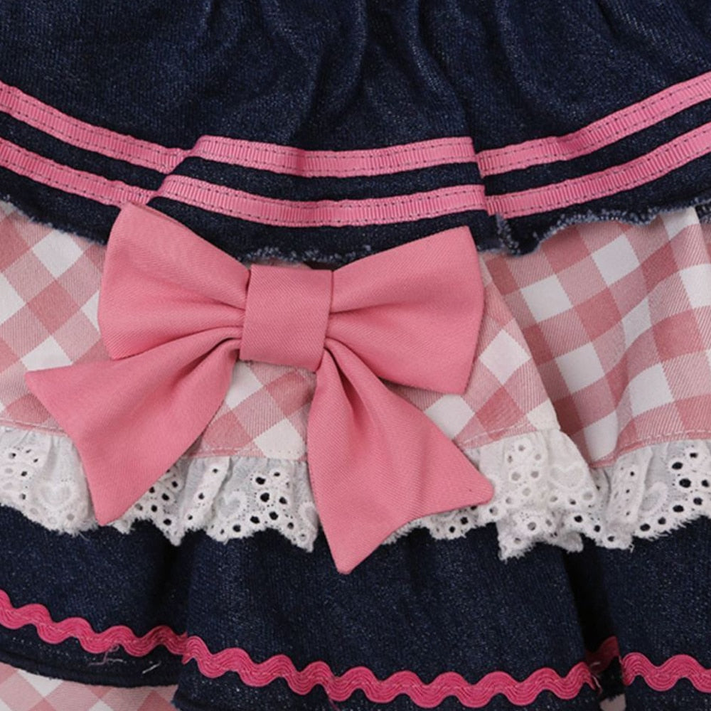 Preppy Style Lolita Kawaii Skirts Japanese Sweet Mini Women Harajuku