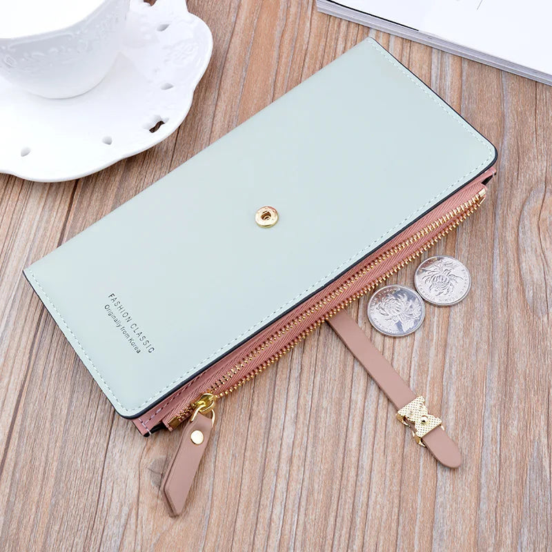 Luxury Long Wallet Purses for Women New Trend Slim Wallets Female