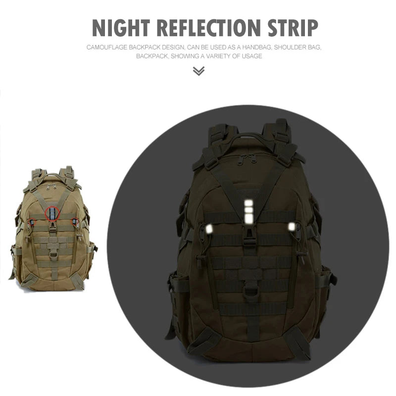 40L Camping Backpack Men's Bag Travel Bags Tactical Molle Climbing