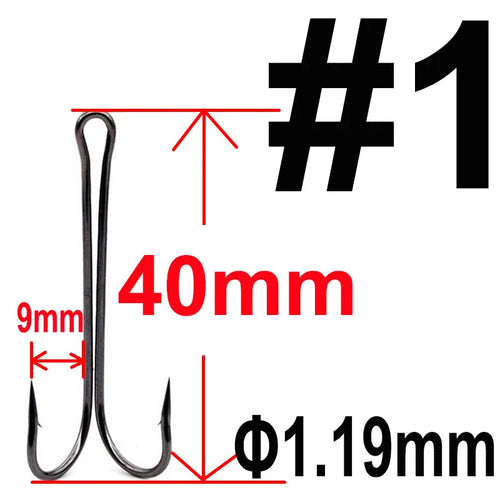 20 pcs with Box Long Shank Double Hook Weedless Fishing hook Fly Tying