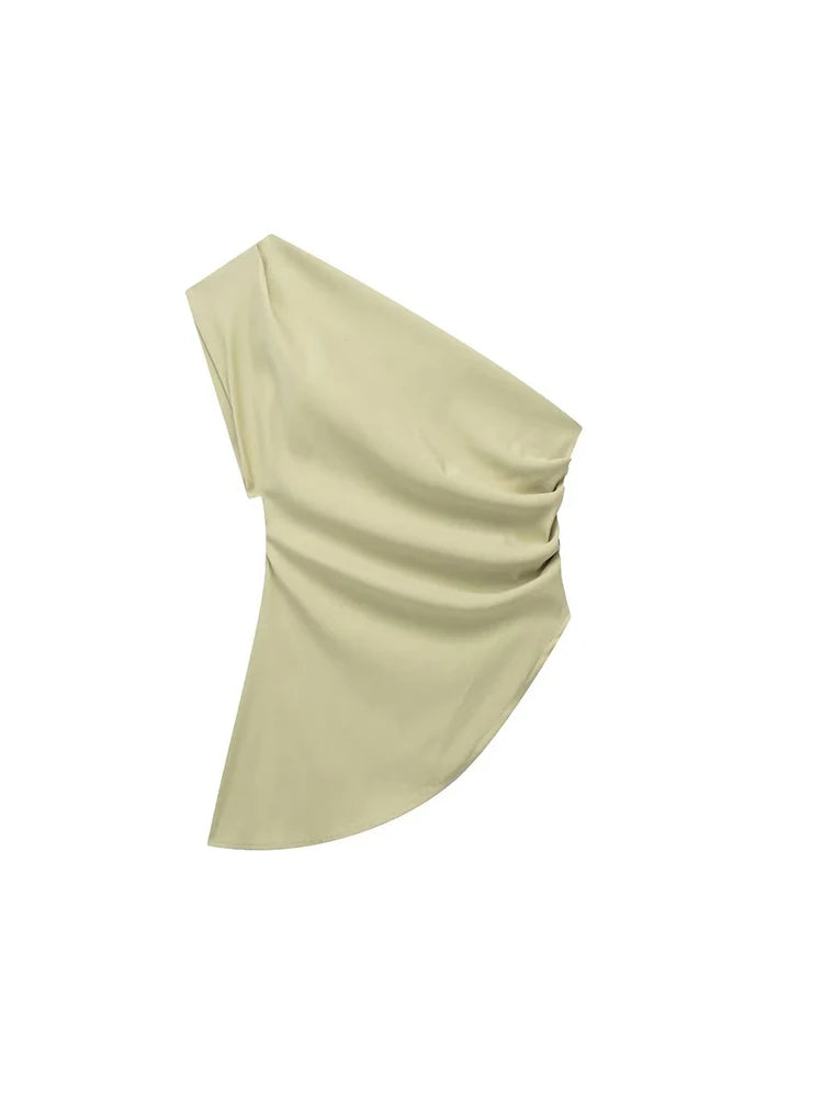 Asymmetric T-shirt New Women's Fashion Trend Spicy Girl Celebrity