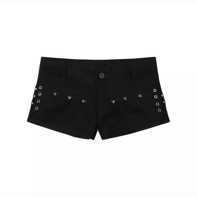 Summer Y2k Sexy Low Waist Mini Denim Shorts Women Vintage Korean
