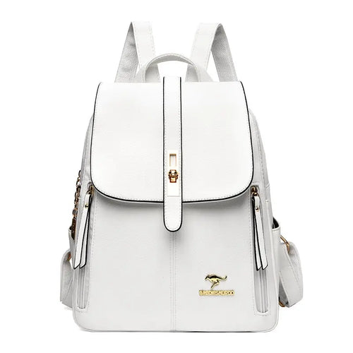 Luxury Women Leather Backpacks for Girls Sac A Dos Casual Daypack