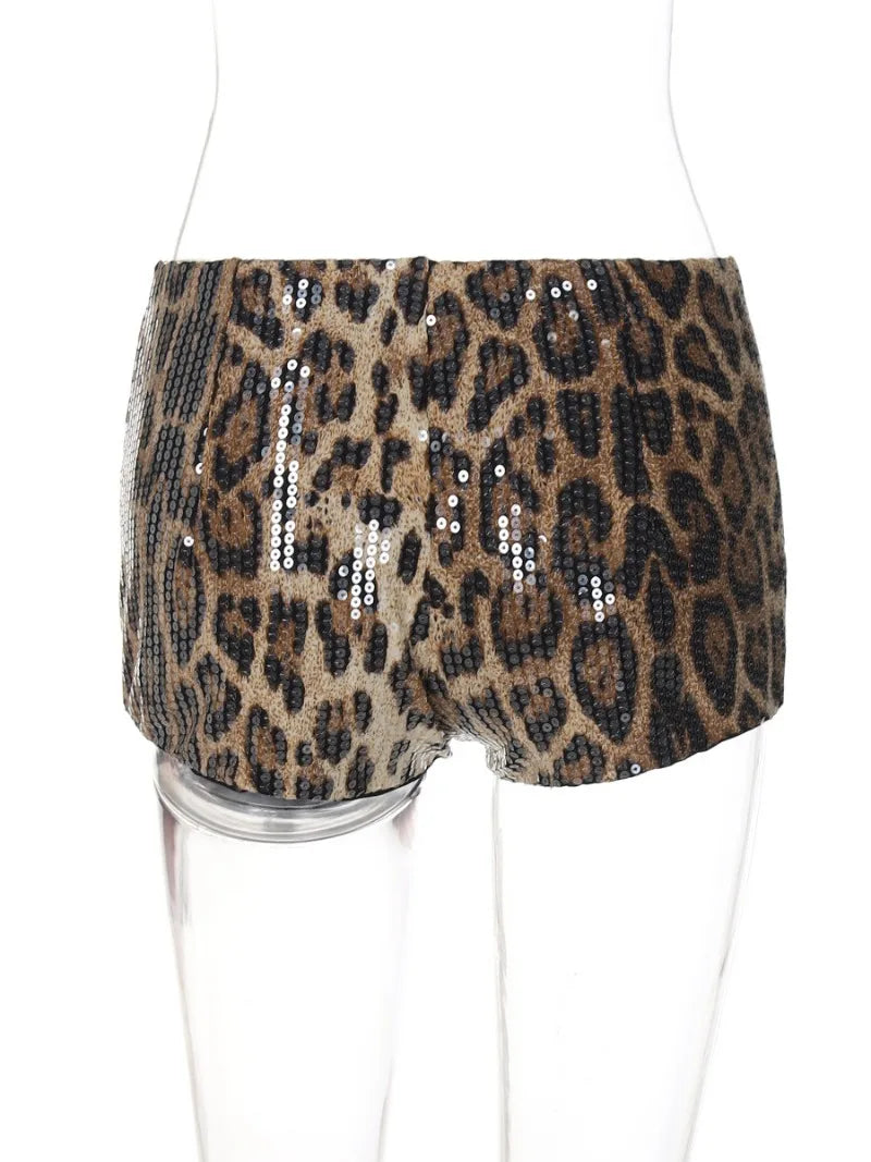 Sexy Chic Leopard Printed Super-short Night Club Shorts Women Fashion