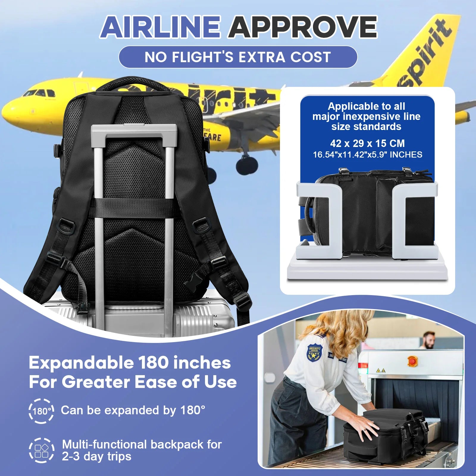 Men Vacuum Compression Backpack 15.6in Laptop Backpack Expand Hiking