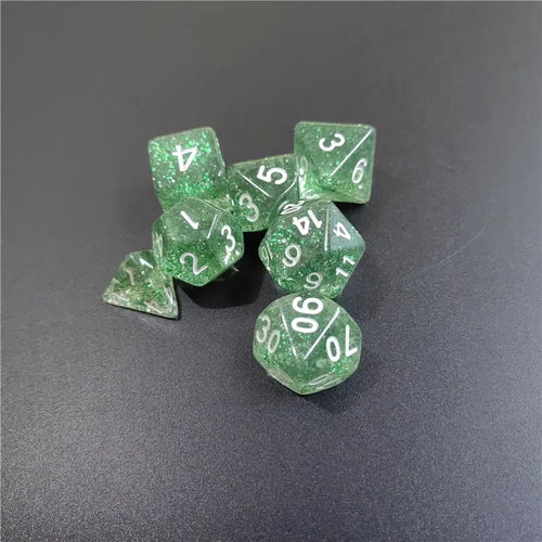 7 PCs 1 Set Of Transparent Flash Point Dice New Acrylic Set D4 D6 D8