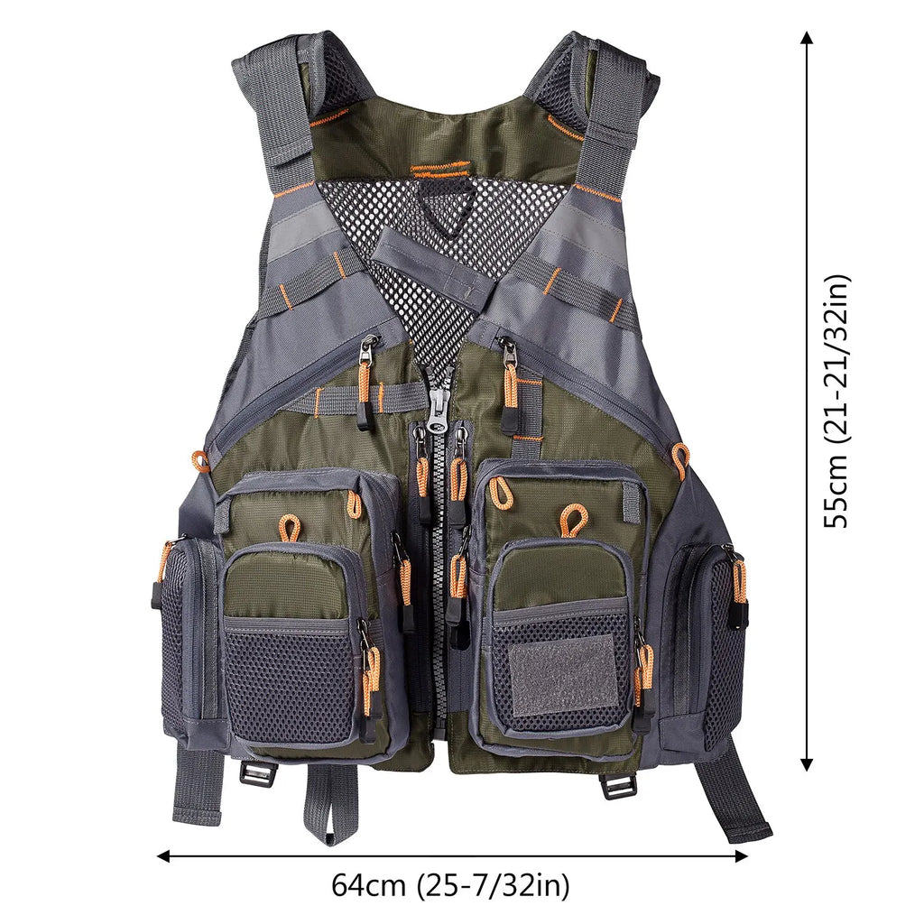 Breathable Fishing Vest Outdoor Sports Fly Swimming Adjustable Vest