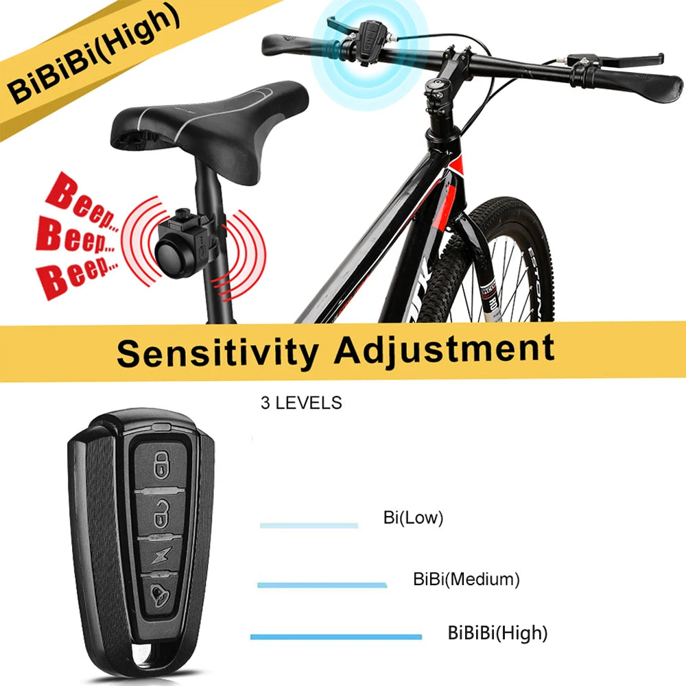 Bicycle Vibration Alarm USB Rechargeable Wireless Anti-theft