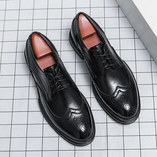 British Style Shoes for Men’s Genuine Leather Business Formal Oxfords
