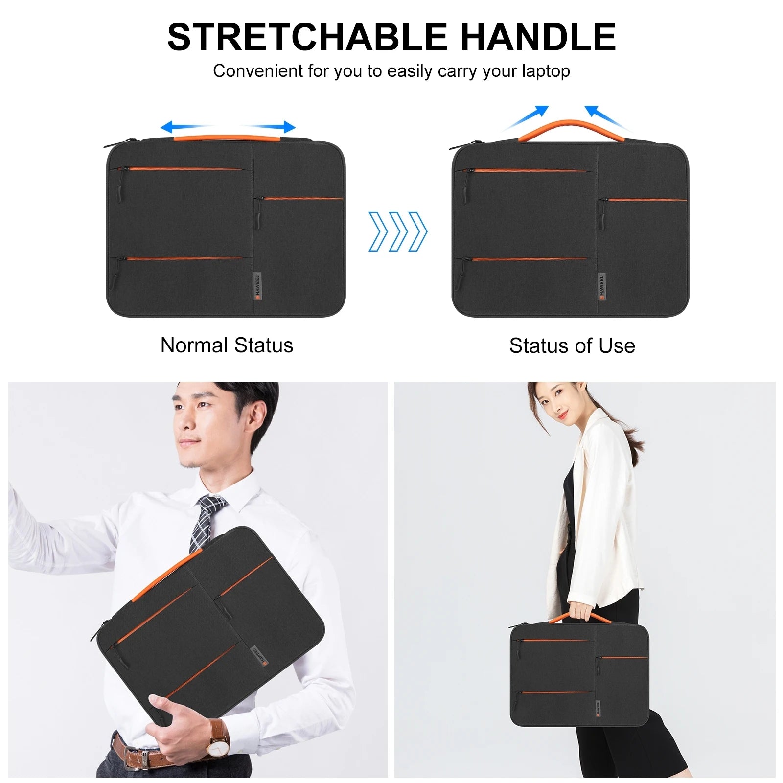 HAWEEL 13.0-15.0 inch Sleeve Case Zipper Briefcase Laptop Handbag For