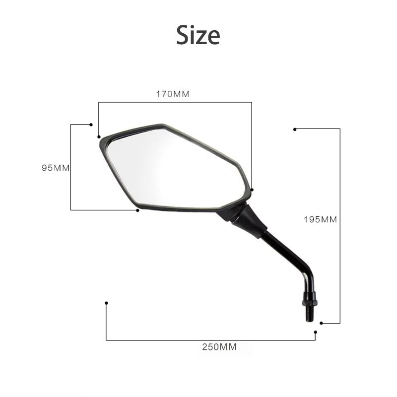 2Pcs/Pair Motorcycle Rearview Mirror Scooter E-Bike Rear View Mirrors